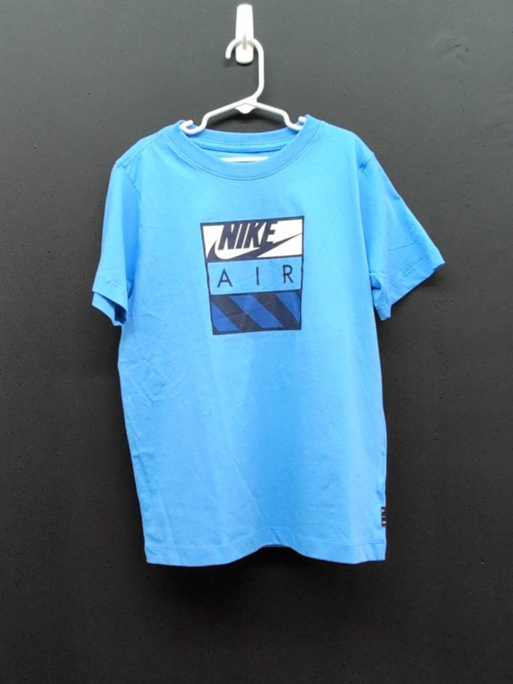 Nike Air Short Sleeves Graphic Box Kids' T Shirt Medium Blue HQ4419-412